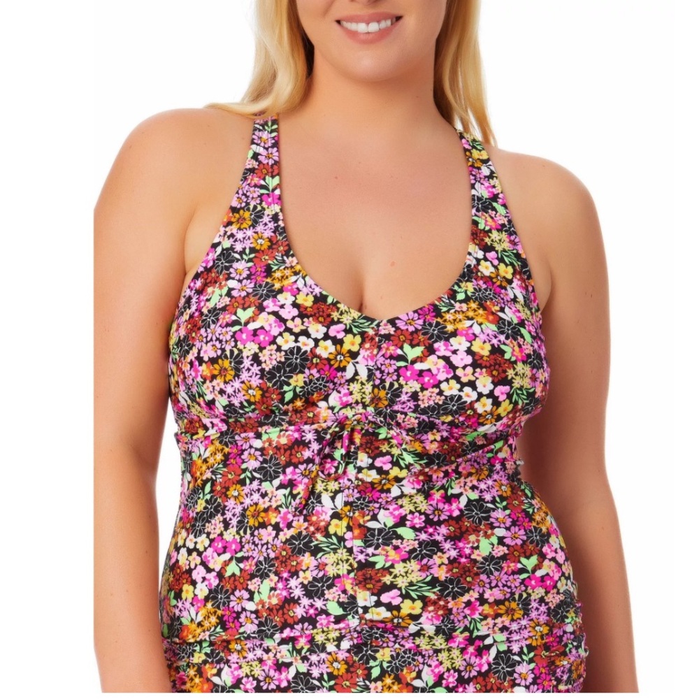 California Waves Plus Tunnel front tankini top